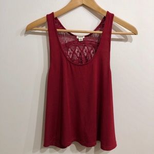 Garage Clothing Berry Crochet Back Tank Top
